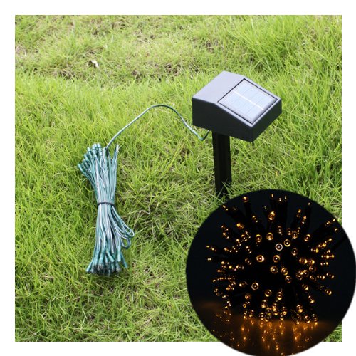 55ft 100 LED Solar String Yellow Lights Outdoor Garden Xmas
