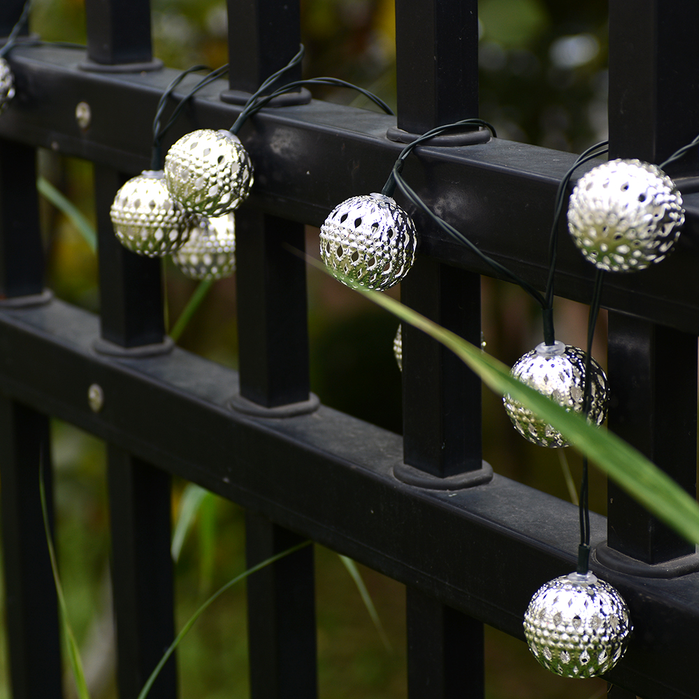 LED Retro Steel Ball Powered Garden Waterproof Outdoor String Lights Christmas eBay