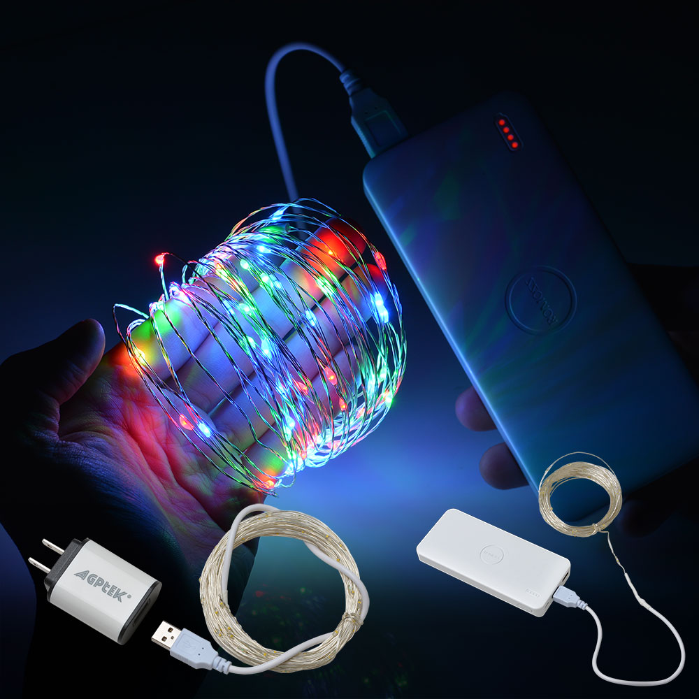 33FT Multi-color RGB LED String Light Copper Wire Starry Light Christmas Wedding eBay