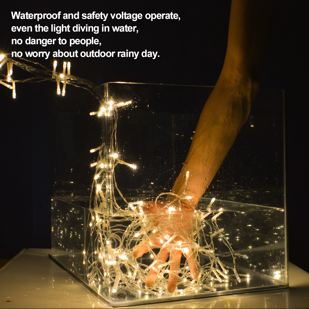 300 LED Solar Powered Fairy String Curtain Light Lamp