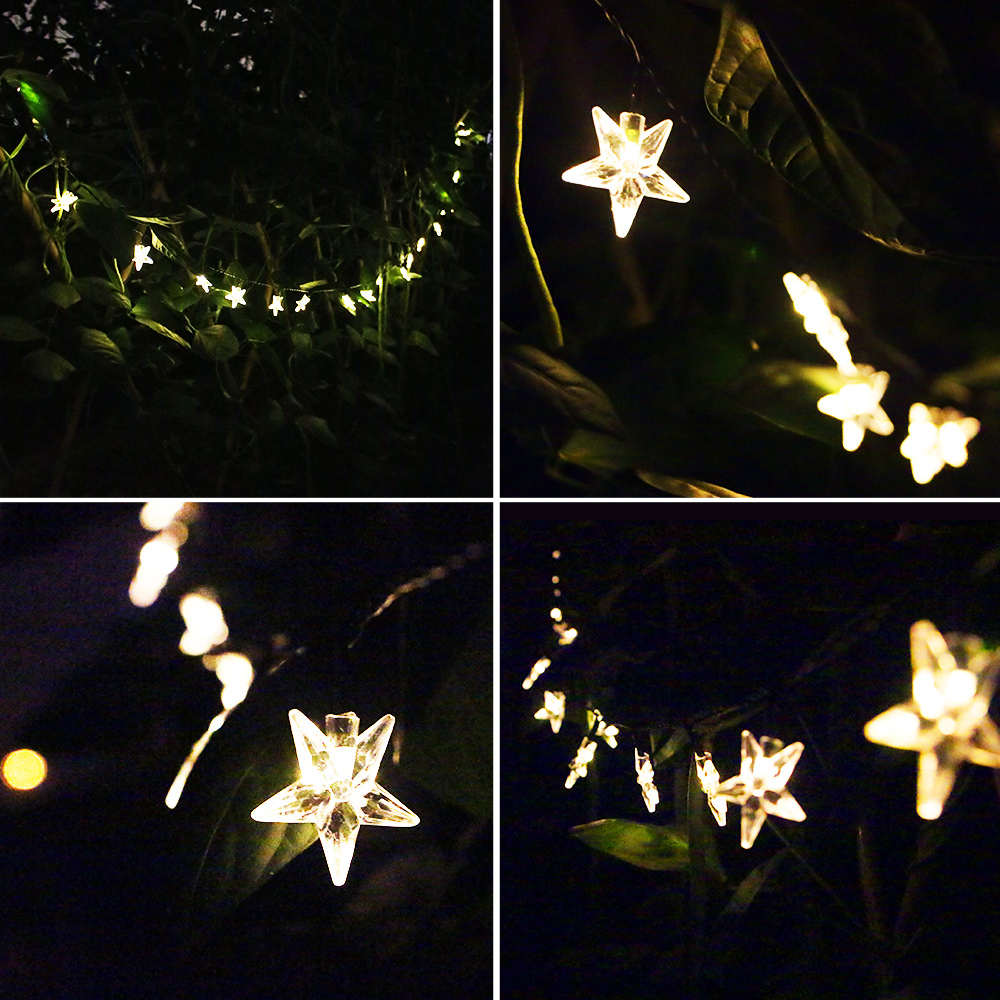 20/30LED Star Solar Powered Outdoor String Light Waterproof Garden Party Wedding eBay