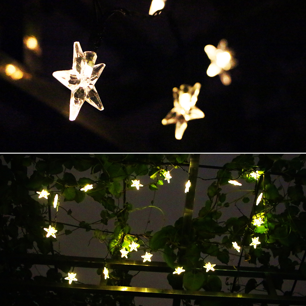 30 LED Solar Star Powered Outdoor String Lights Waterproof Garden Party Wedding eBay