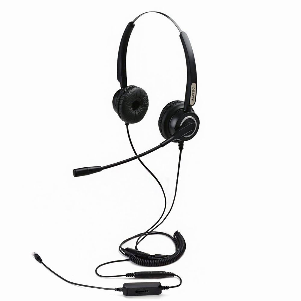 3.5mm Hands-free Headset Noise Canceling Telephone Headphone for Call Center 
