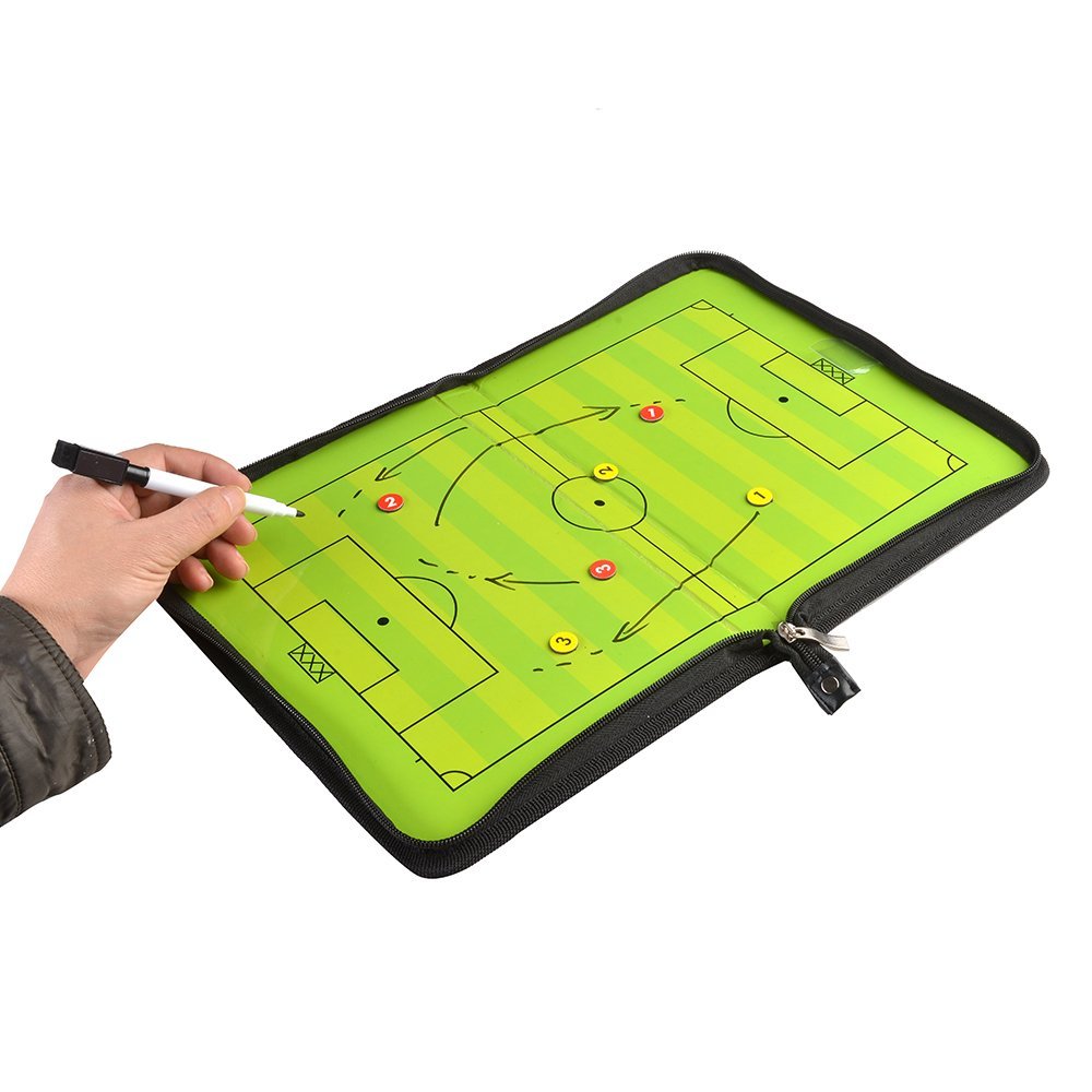 Portable Marker Demonstration Foldable Soccer Tactic Board Coaching Magnetic PU 