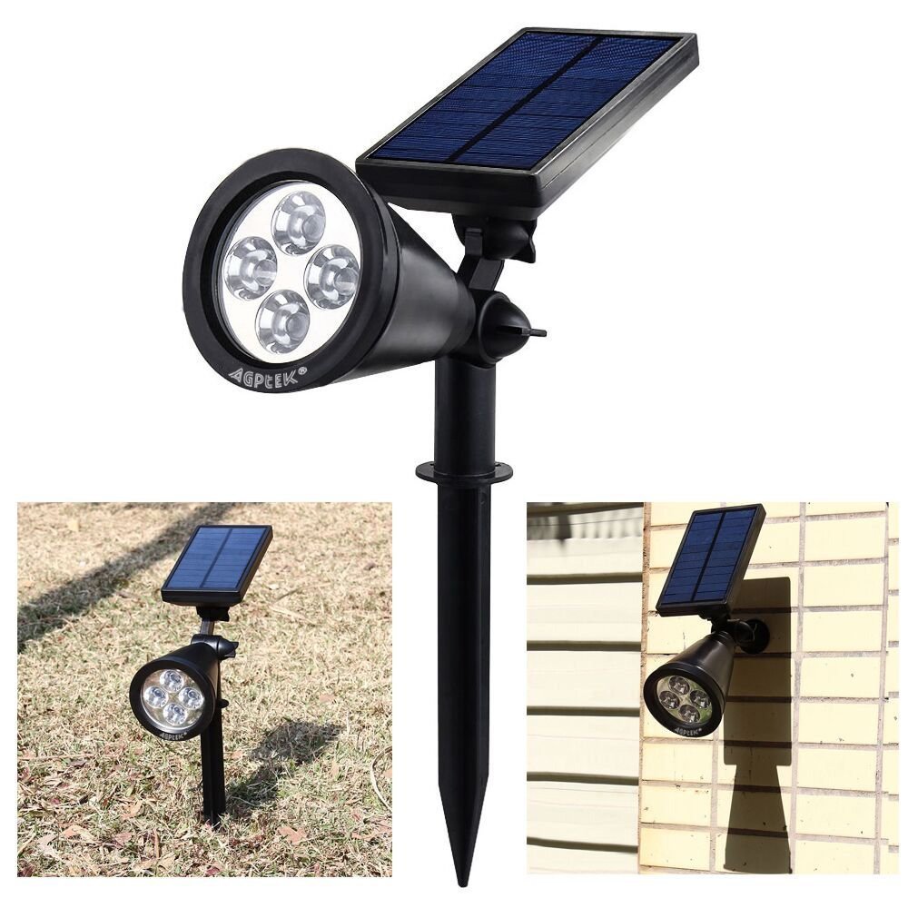 Solar Spotlights 2W 200 Lumen 4 LED Adjustable Garden Outdoor Solar Lights Lamp 