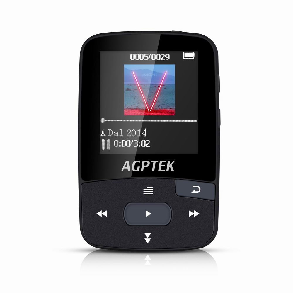 A50 8GB Clip Sport Bluetooth MP3 Player, Black | AGPTEK
