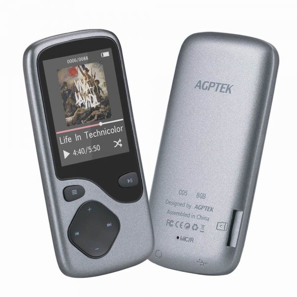 C05 8GB Portable Bluetooth MP3 Player, Grey AGPTEK