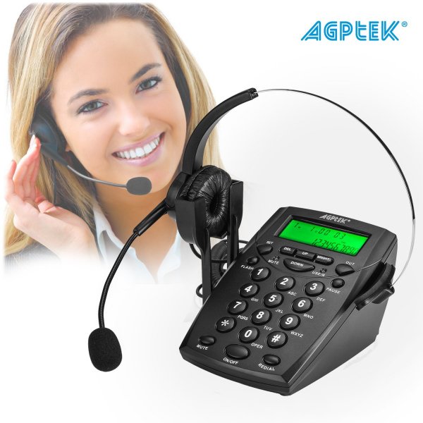 AGPTEK Call Center Dialpad Headset Telephone With Tone Dial Key Pad 
