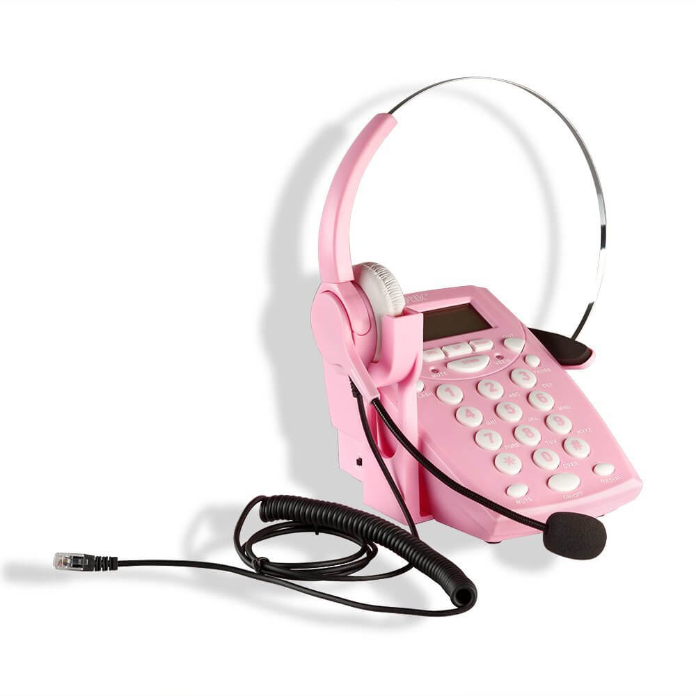 AGPtek Call Center Dialpad Corded Headset Pink Telephone with Tone Dial Key  Pad & REDIAL | AGPTEK