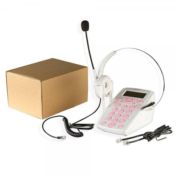 AGPtek Call Center Dialpad Headset White Telephone with Tone Dial Key