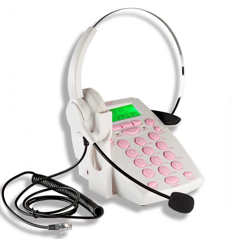 AGPtek Call Center Dialpad Headset White Telephone with Tone Dial Key