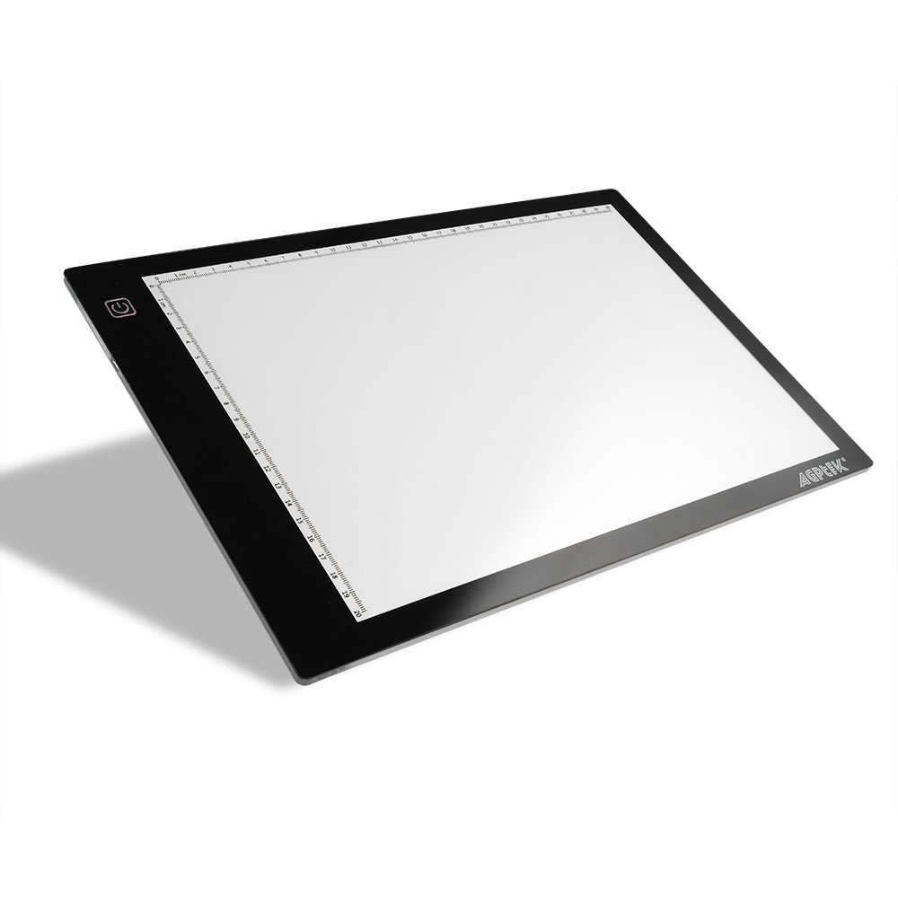 Agptek Magnetic A4 LED Artcraft Tracing Light Pad 4 Light Box Ultra-Thin Physical Buttons Control with Memory Function USB Powered Pad