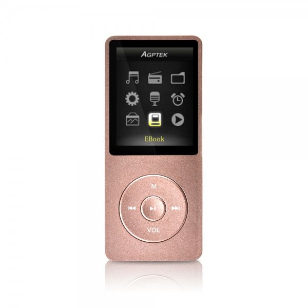 A02 8GB MP3 Player, 70h Playtime, RoseGold AGPTEK