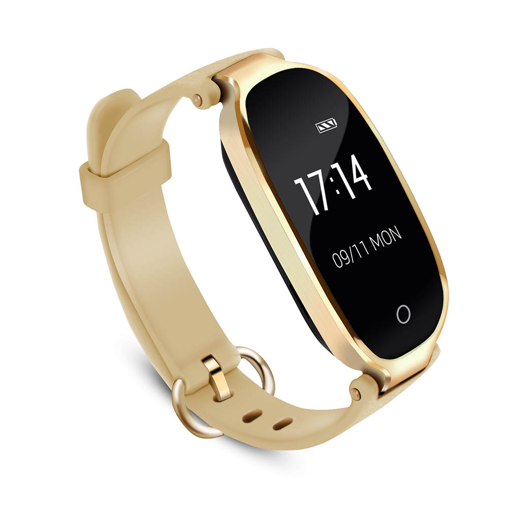 Bluetooth Fitness Tracker,Smart Bracelet,Activity Tracker with Heart Rate and Blood Pressure Monitor,IP67 Waterproof,Calling SMS SNS Remind Bluetooth Pedometer for Android/iOS Phone Gold 