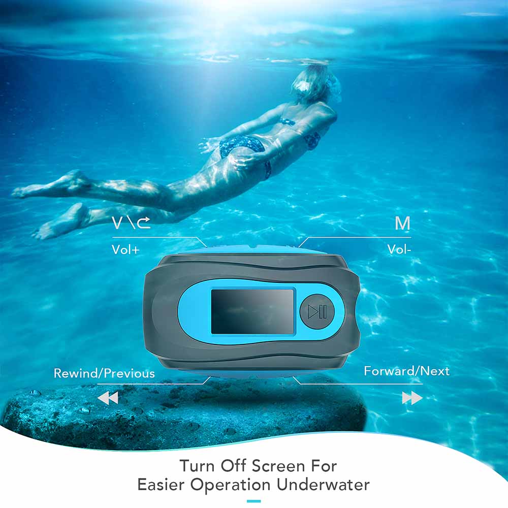 AGPTEK S19 MP3 Acuatico 8GB, Reproductor MP3 Bluetooth Impermeable IPX8 con  Clip, Aleatorio Modo, Auriculares Natacion para Correr, Ciclismo, Gimnasio,  Azul : : Electrónica