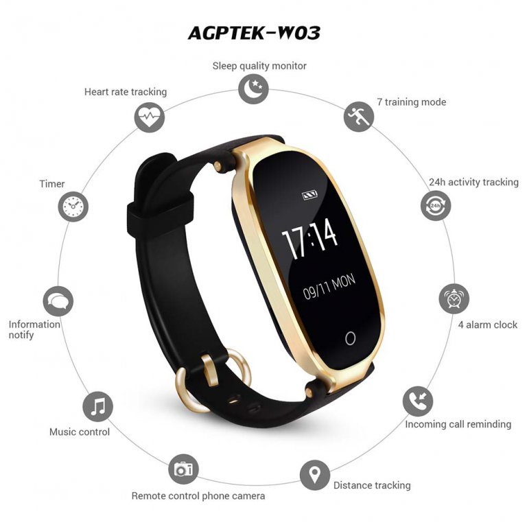agptek fitness tracker watch