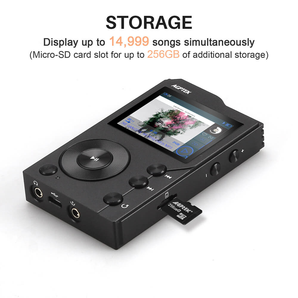 Hotechs MP3 Music Player with 32GB Memory SD Card Slim Classic Digital LCD 1.82'' Screen Mini USB Port with FM Radio MP3 Player MP4 Player Voice Record 