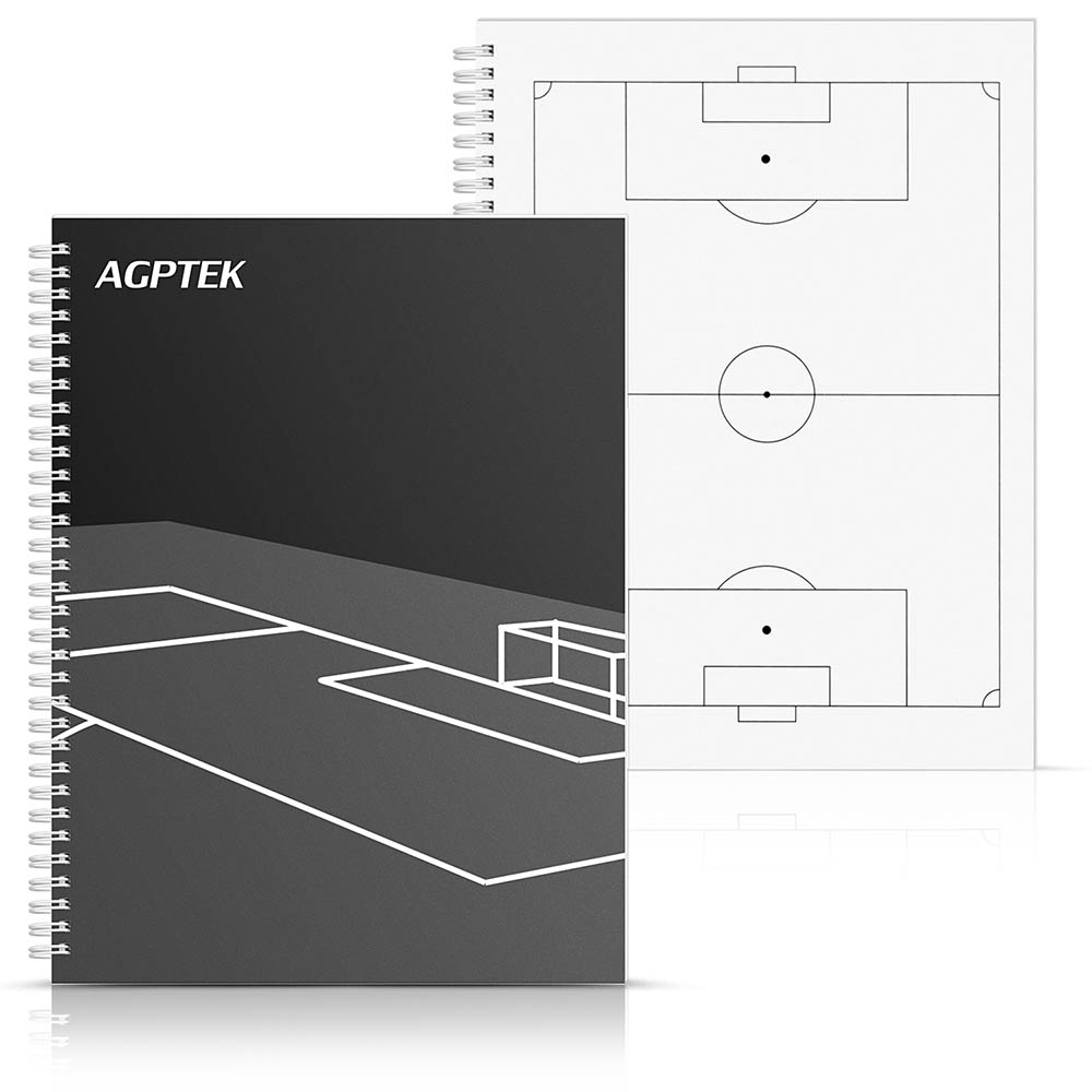 Bianco e Nero A4, 100 Pagine AGPTEK Notebook per Allenatore di Calcio Coaching Diaries di Calcio contiene 3 Modelli Tattici Design e Modelli Record Score Gioco 