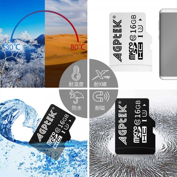16GB Class 10 SD UHSIII Memory Card AGPTEK