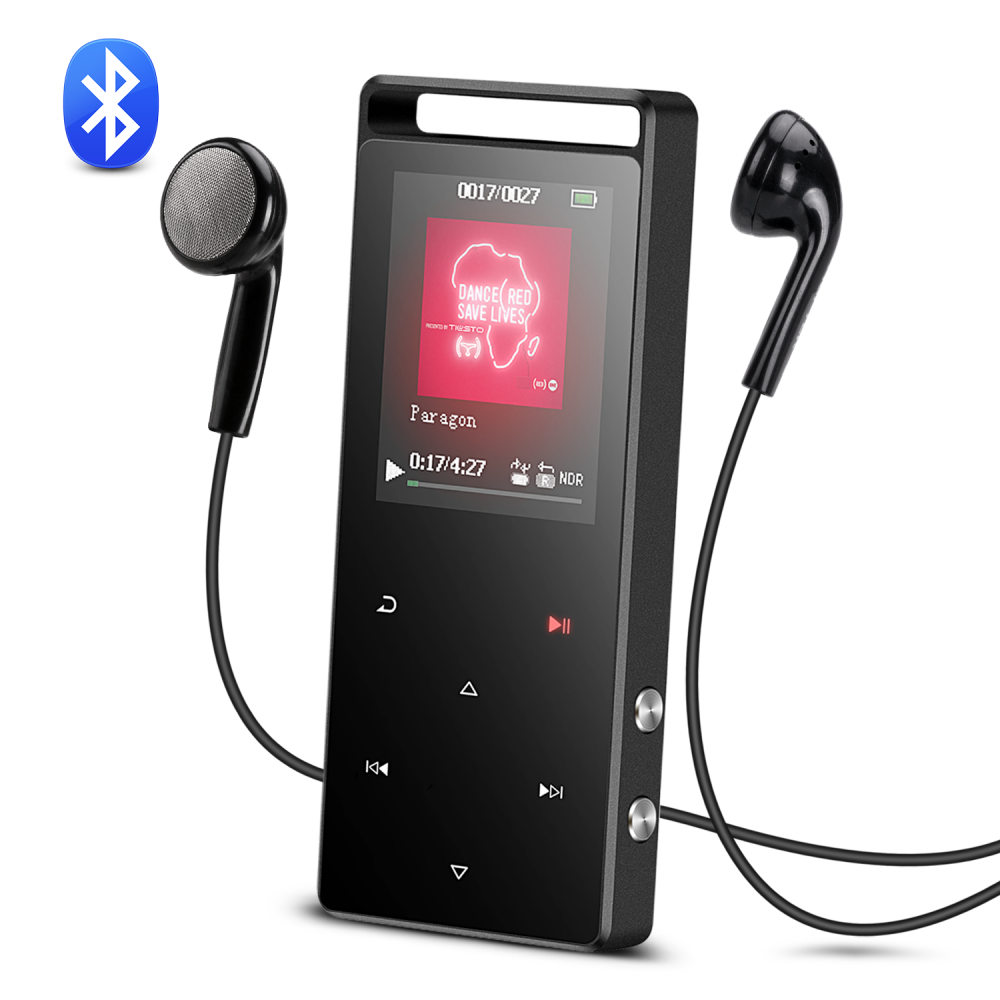 A01T 8GB Bluetooth MP3 Player with Touch Button, Dark Grey | AGPTEK