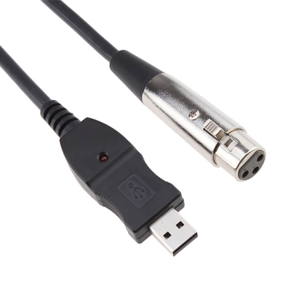 color negro conector USB macho a conector XLR hembra Cable USB de conexión para micrófono AGPTEK 