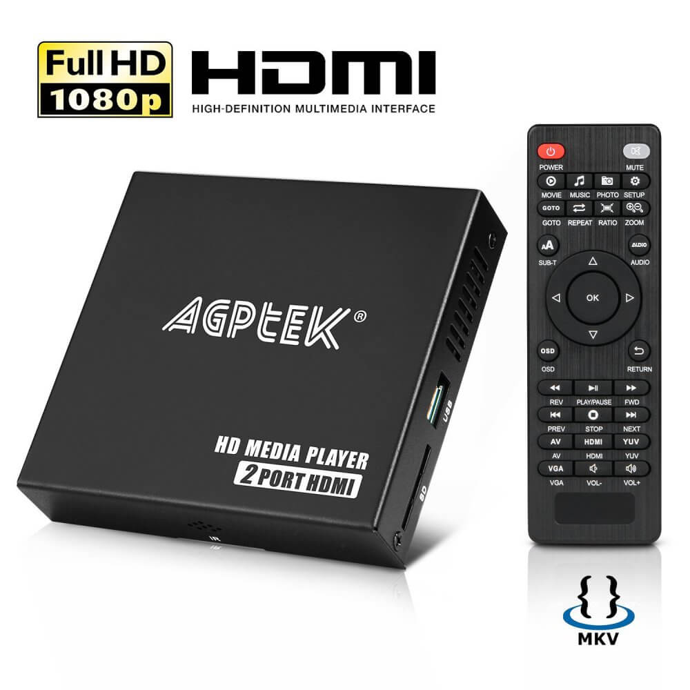 Mini HD 1080P Multi Media Player USB SD  AV Port HDMI Video Audio Digital MMC MK