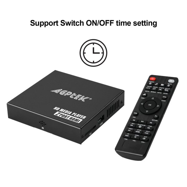 AGPtEK Media Player HD Media Player Mini HD TV Player USB 1080P HDMI AV