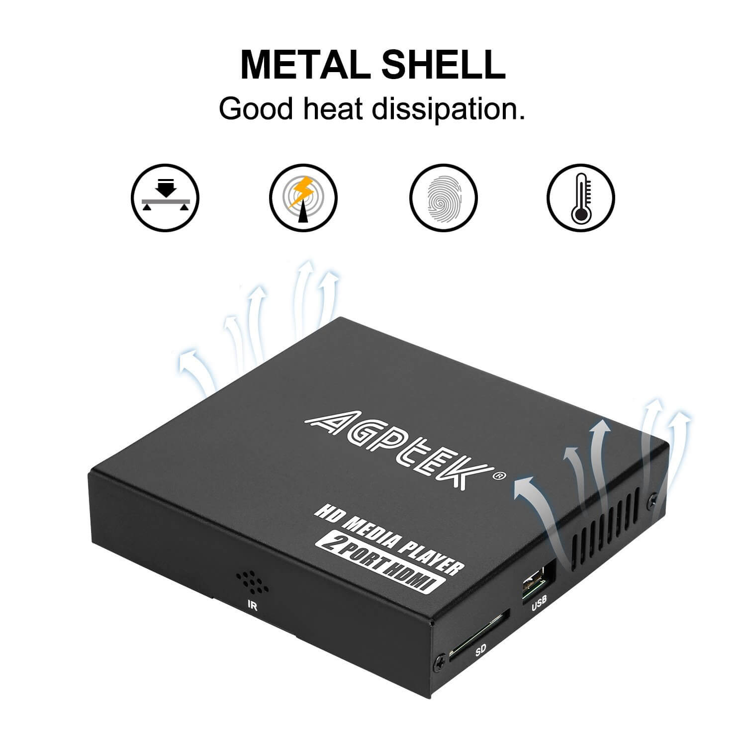 AGPtEK Media Player HD Media Player Mini HD TV Player USB 1080P HDMI AV