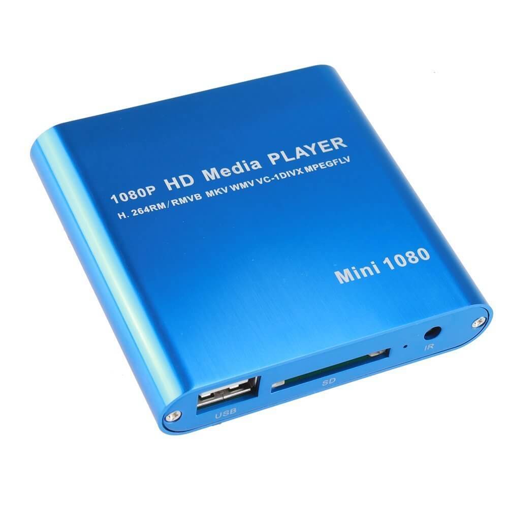 Mini lecteur HDD multimédia Full HD 1080P HDMI avec lecteur de carte SD /  MMC / fonction HOST, disque dur externe, taille: 63 * 60 * 13mm