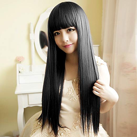 AGPtek New Style black Fashion Long Straight Women's Girl full Hair Wig cosplay | AGPTEK AGPtek New Style black Fashion Long Straight Women's Girl full Hair Wig cosplay | AGPTEK
