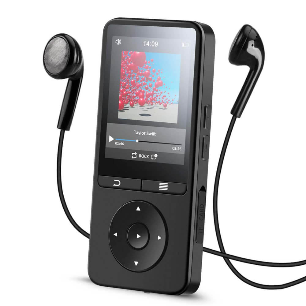 MP3 Player Bluetooth 5.0 Sport 32GB 1,5" TFT Farbbildschirm mit Clip,bis 128GB