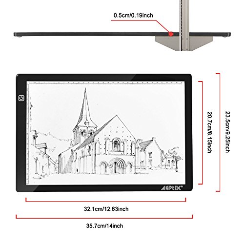 Magnetic LED Tracing Light Pad A4 size Light Box Ultra-thin 5mm Stepless  brightness control with memory function USB Powered Tatoo Pad Animation,  Sketching, Designing X-ray Viewing 6000K