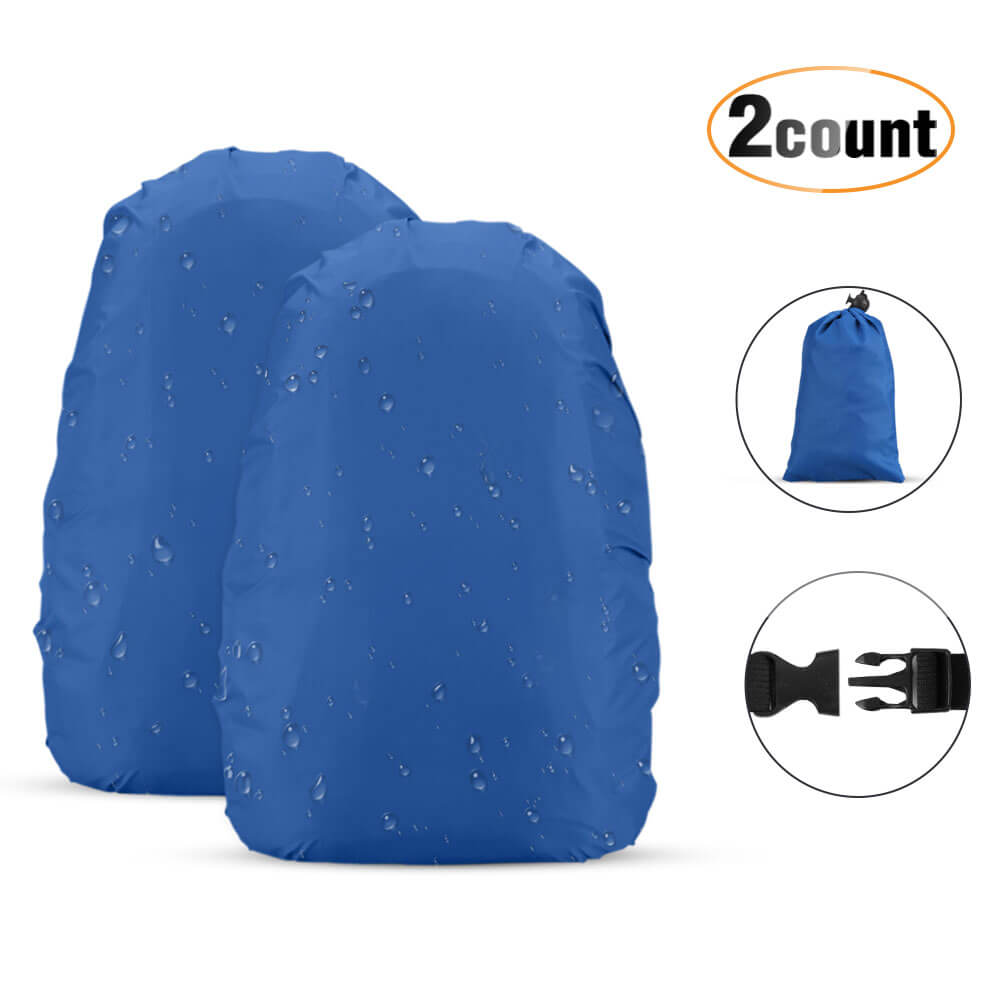 XS:10-17L S:18-25L M:26-40L L:41-55L AGPTEK 2-Pack Nylon Waterproof Backpack Rain Cover with 1 Storage Bag for Hiking/Camping/Traveling/Outdoor Activities,Size 