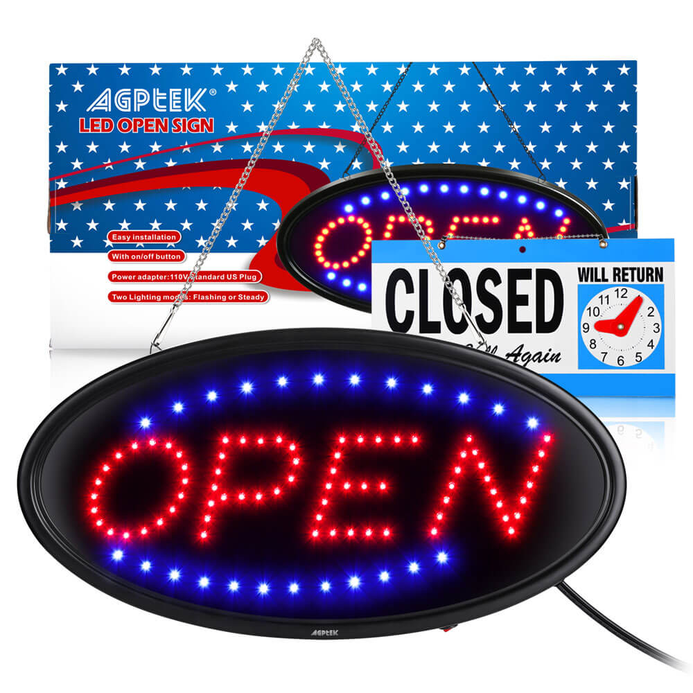 Open LED Sign for Business 19x10inch With Two Flashing Mode for sale online 