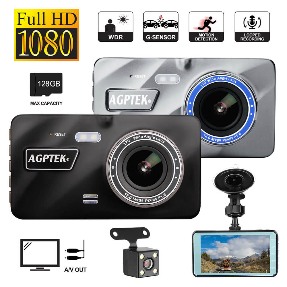 HD 1080P 4 Way Lens Car DVR Dash Cam Video Recorder G-Sensor Night