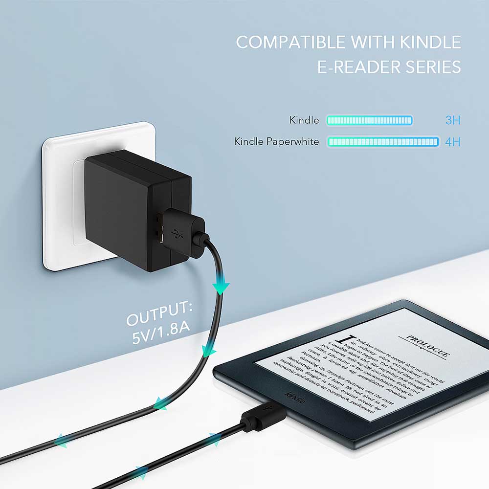 Wall Plug Charger for  Kindle Paperwhite 2018 BoxWave Kindle Paperwhite 2018 Charger Wall Charger Direct 