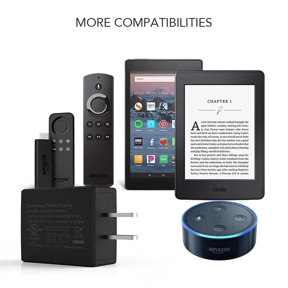 Kindle Voyage E-Reader Fire TV Stick Kindle Fire Tablets Kindle Oasis USB Wall Charger for Kindle HD 8 10 Tablet Black AGPTEK 9W Power Adapter Compatible with All-New Kindle Paperwhite 