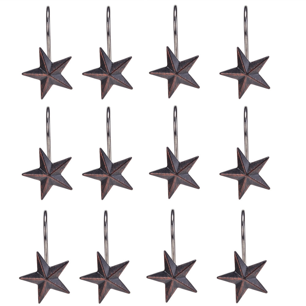 set of 12 AGPtek® Star Decorative Shower Curtain Hooks 