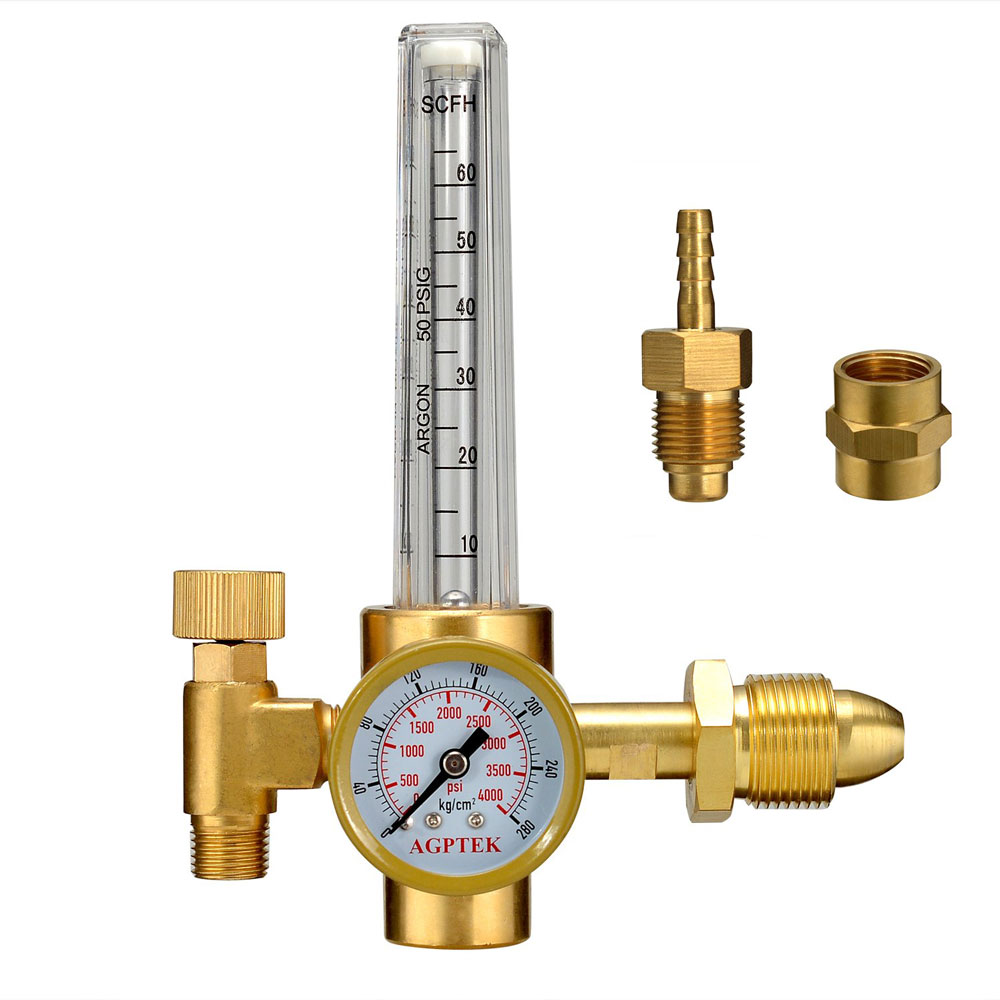 AGPTEK Mig Tig Flow Meter Regulator, CO2 Argon Pressure Reducer Gauge Weld  Flowmeter – Full Copper – 10 to 60 CFH | AGPTEK