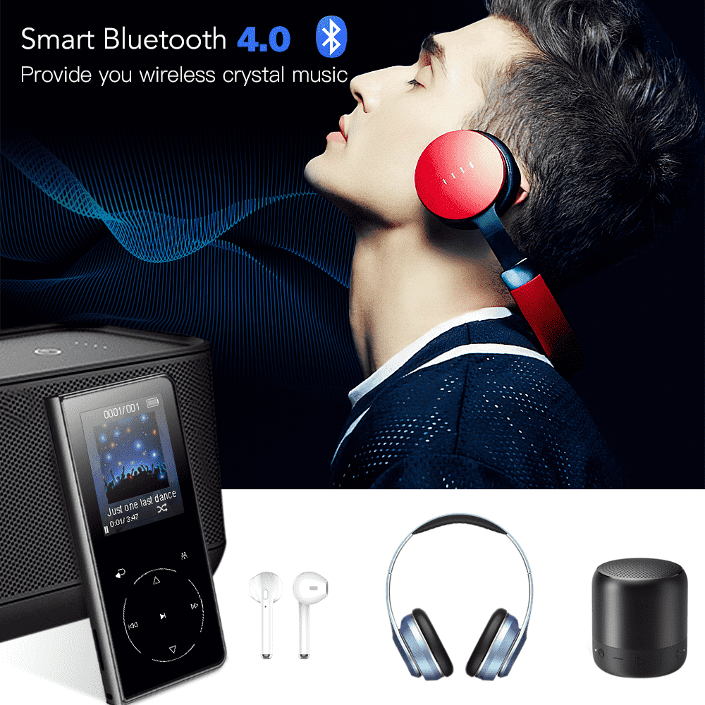 AGPTek 8GB Portable Bluetooth Lossless MP3 Player w/ FM Radio Support up to  64GB Black - Bed Bath & Beyond - 18357744
