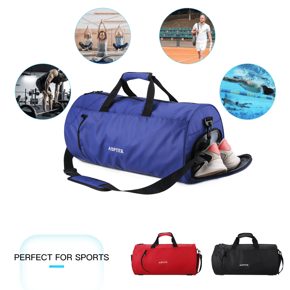 Small Sports Gym Bag for Women Men Waterprrof,Travel Duffle Bag Workout Bag  with Shoes Compartment and Wet Pocket,Purple