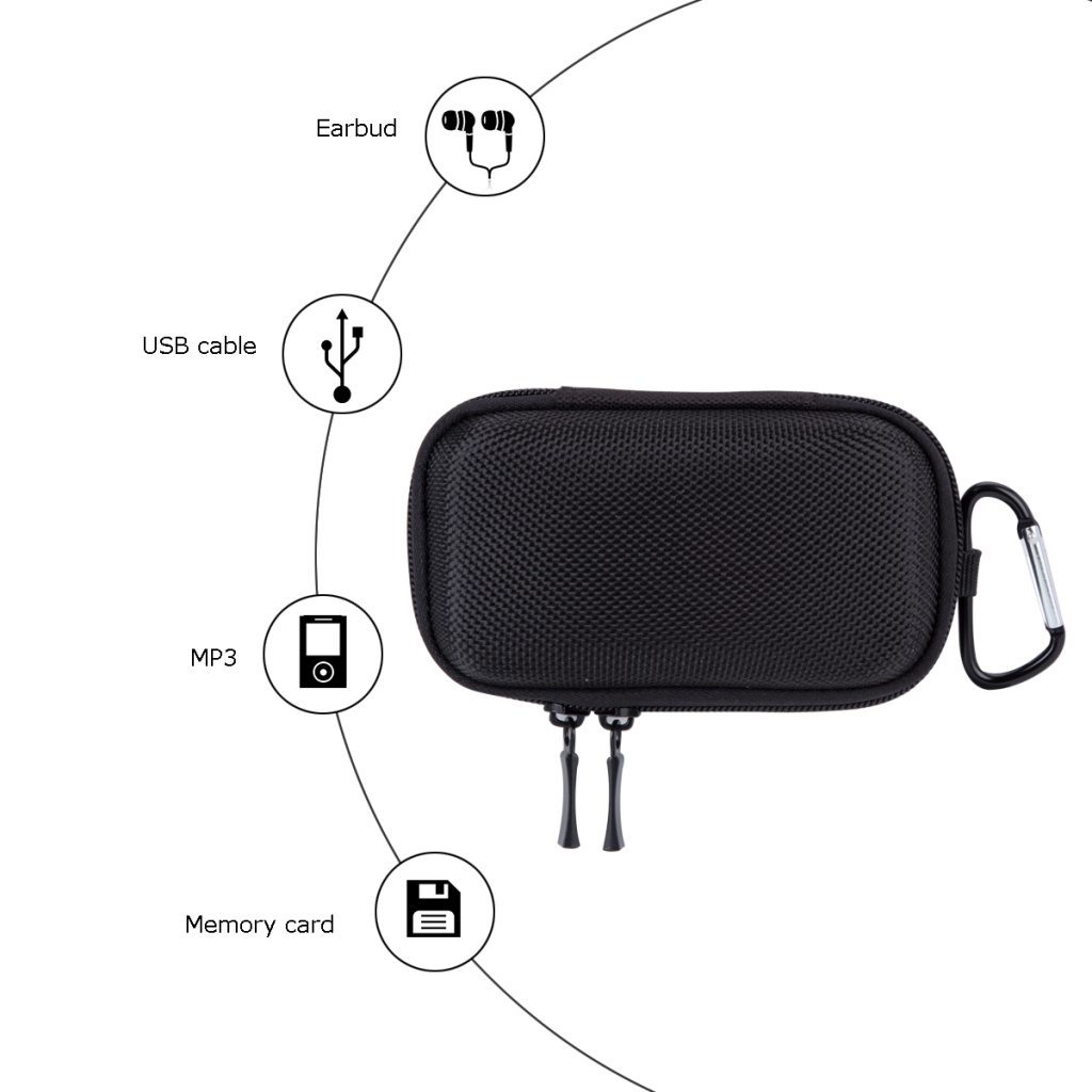 AGPTEK MP3 Player Case, Portable Music Player Case with Metal Carabiner Clip for 1.8 inch MP3