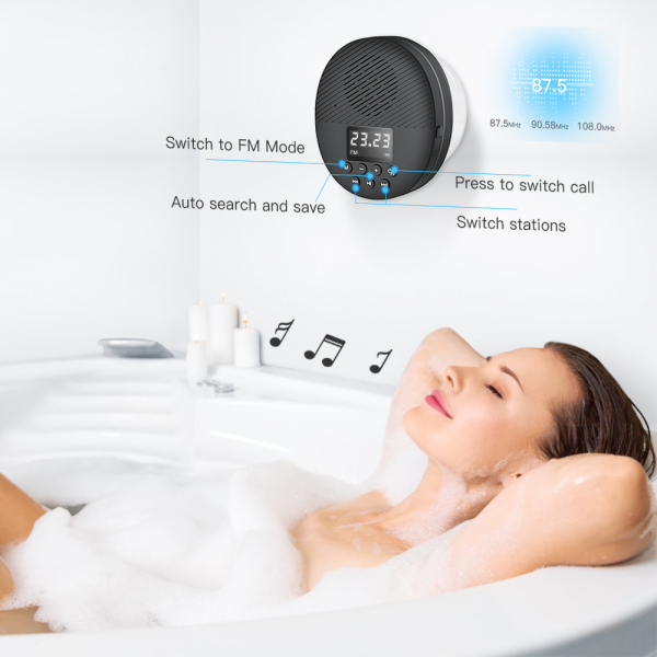 Waterproof Shower Speaker, AGPTEK Portable Bluetooth Speaker, Shower