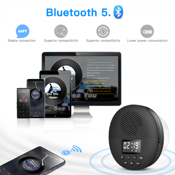 Waterproof Shower Speaker, AGPTEK Portable Bluetooth Speaker, Shower