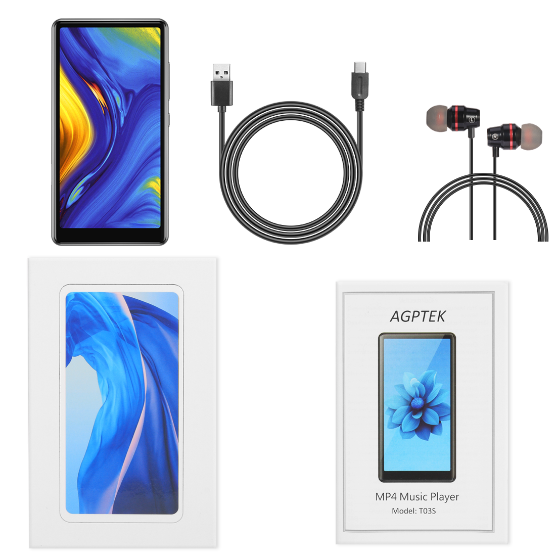 WiFi MP4 Player with Bluetooth, AGPTEK 5 inch Touch Screen 16GB