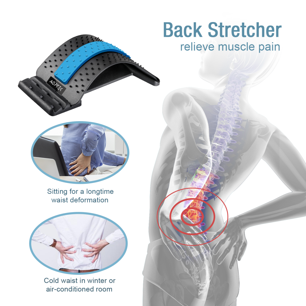 Back Stretcher for Pain Relief, AGPTEK Lumbar Support Lower Back ...