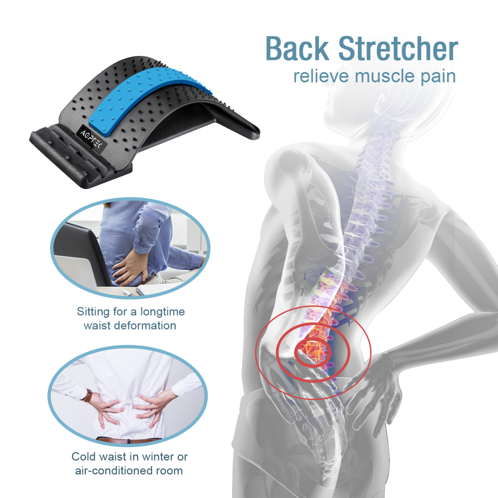 Back Stretcher, 3 Level Adjustable Back Neck Massager Upper & Lower Back  Pain Relief Device With Magnetic Therapy For Herniated Disc, Sciatica,  Scolio