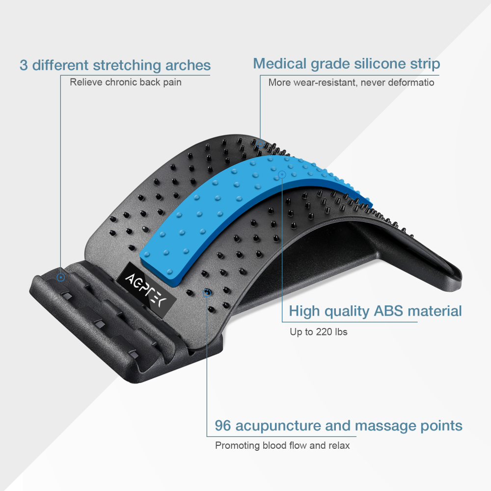 JOOWOKP Multistage back stretcher，Lower back pain relief device，Lumbar  support vertebral plate is suitable for the intervertebral disc herniation