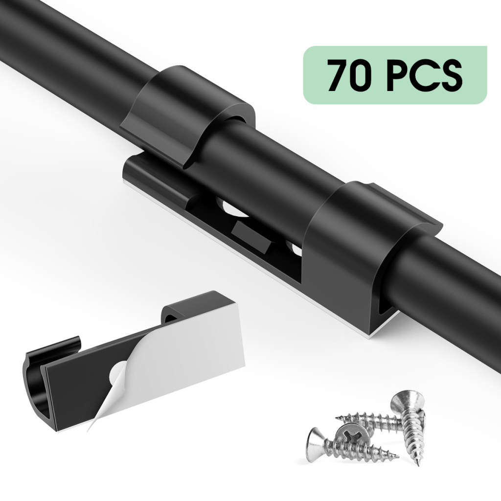70PCS Cable Clips, AGPTEK Strong SelfAdhesive Cable Tidy Clips, Mount