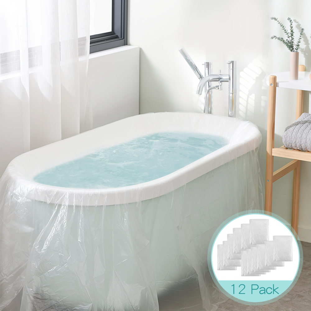 20Pcs Disposable Bathtub Cover Bag Portable Travel Hotel Salon Bath Tub Lining 